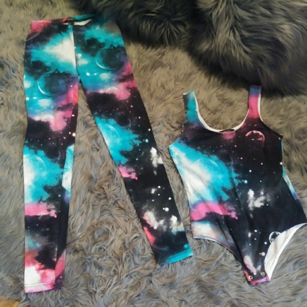 Galaxy and moon print Leggings